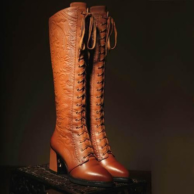 ASUMER 2016 high quality women boots high heels pu+ genuine leather motorcycle boots women lace up knee high boots winter shoes