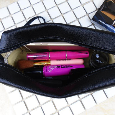 RU&amp;BR Female Makeup Bag Travel Makeup Bags Cosmetic Cases Small High Quality PU Organizer Make Up Bag Ladies Cosmetic Bag
