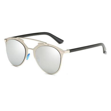 ROYAL GIRL New Brand Designer Women Sunglasses Metallic Frame Reflective Mirror Glasses Shades Vintage Cat Eye Sun Glasses ss398