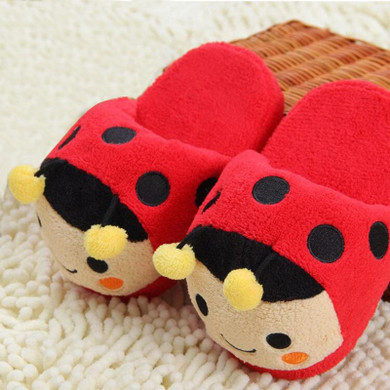 Children's Coral Fleece Indoor Slippers Shoes Kids Winter Warmer Boys Girls Home Slippers Non-Slip Cartoon Cute Floor Shoes