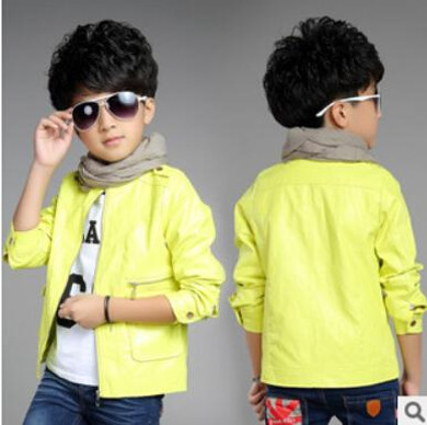 Children's clothing baby boy casual coat spring and autumn fashion baby clothes jacket kids PU leather jacket outerwear
