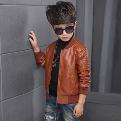 Children Spring Boys Coat Winter Thick Fleece Kids PU Leather Jackets Baby Boys Clothes Warm Boys Clothing Outwear