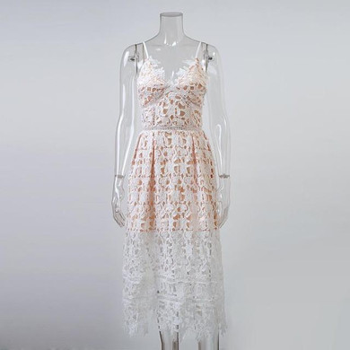 2016 Autumn Sleeveless V Neck Strap Dress Women Elegant White Lace Crochet Christmas Dresses Sexy Girl Hollow Out Party Vestidos 2016 Autumn Sleeveless V Neck Strap Dress Women Elegant White Lace Crochet Christmas Dresses Sexy Girl Hollow Out Party Vestidos