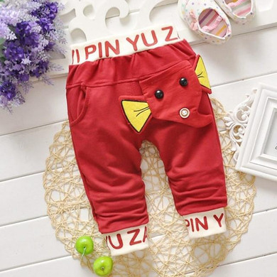2016 Autumn Baby Kids Children Boys Babi Casual Elephant Letter Long Pants Full Length Trousers  S2130
