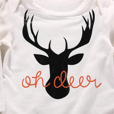 2016 Autumn baby boy clothing sets Newborn Baby Boy Girl Deer Romper Pants Leggings Hat 3pcs Outfits Set Costume