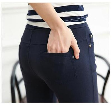 Free Shipping 2018 New Autumn Fashion Pencil Jeans Woman Candy Colored Mid Waist Full Length Zipper Slim Fit Skinny Women Pants