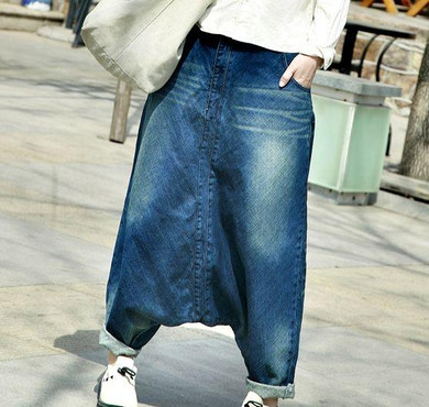 Free shipping 2017 Women hip hop streetwear Baggy jeans Boyfriend American pants Wide Leg Baggy Denim Jean Bloomers WP15