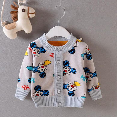 Baby coat 2016 Autumn Boys and Girls Cotton Long sleeve cardigan Baby Cartoon Warm jacket