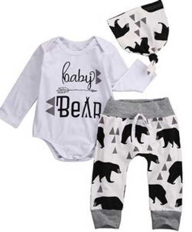 Baby Clothing Newborn Baby Girl Floral Clothes Jumpsuit Romper +Black Rose Pants Headband Outfit
