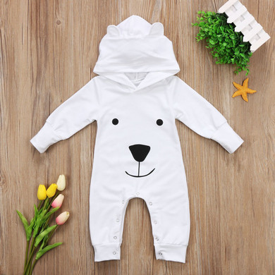 Baby Clothing Cute Toddler Infant Boys Girls Clothes Long Sleeve Bear Hooded Romper Jumpsuit Outfits
