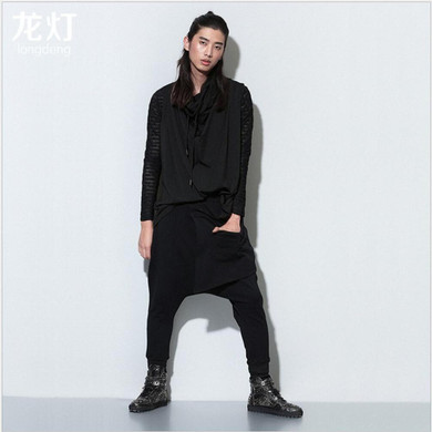 HOT 2016 New European and American loose trousers hanging crotch harem pants Bloomers singer costumes clothing