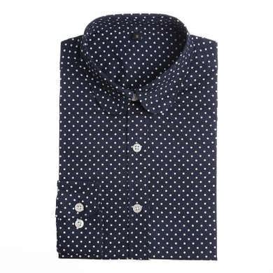 Dioufond Cotton Polka Dot Blouse Small Dots Long Sleeve Women Shirts Colorful Polka Dot Shirt Women Blouse Shirt Ladies Tops