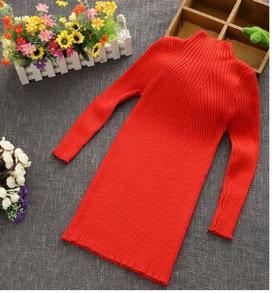 New 2017 Autumn Winter Kids Children Sweater Knitted Dress For Girls Long Warm Princess Dress Big Teenager Girls Clothes 30