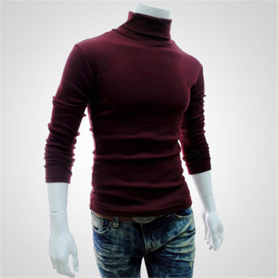 NEW 2017 Autumn Men's Warm Sweater Turtleneck Sweater Fashion Tide Models Fitted Pullovers