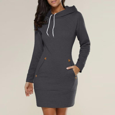 2017 ZANZEA Women Vestidos Autumn Winter Sweatshirt Dress Casual Long Sleeve Oversized Mini Dresses Hooded Plus Size S-5XL