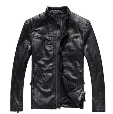 Lars Bell Brand New Men Genuine Leather Jackets Black Slim Simple Sheepskin Coat Natural Lambskin Biker Real Leather Jacket