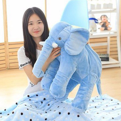 Large Plush Elephant Toy Kids Sleeping Back Cushion Elephant Doll PP Cotton Lining Baby Doll Stuffed Animals 65 cm Kids Toys
