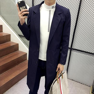 Spring Autumn Winter Men Long Coat Men Single Breasted Coats Tops Casual British Style Overcoat Trenchs Jackets in Men's Trench