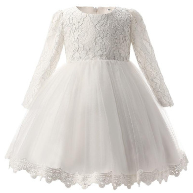 Ai Meng Baby Girl Infant Lace Christening Gown 1 Year Birthday Party Dress For Girl Clothes Toddler Baby Wedding Baptism Dresses
