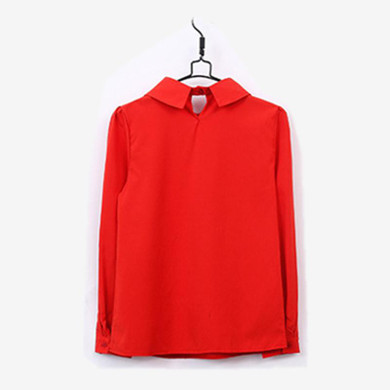 BIBOYAMALL 2017 New Hot Women Blouse White Shirt Top Femme Fashion Casual Long Sleeve OL Work Sliod Blouses Women's Shirts/ Pink