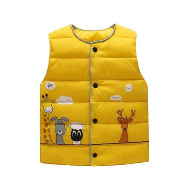 Bibihou winter Autumn waistcoat girls Boys Vest Baby Coats children clothes down jacket child Baby Warm For kids vests Giraffe