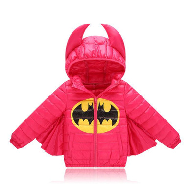 Bibihou Fashion Batman Children's Down Jackets coat winter fur Big boy Coat thick duck Down feather jacket Outerwear cold winter