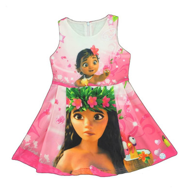Bibihou 2017 vaiana kids Girls Clothing Dresses Printing Moana Teenagers Dress Summer Sleeveless Christmas Carnival Costumes