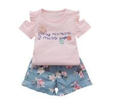 BibiCola Summer Baby Girls Clothing Set Kids Infant Girls Clothes Set T-shirt+Shorts Floral Outfit Children Girls Clothing Sets