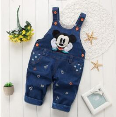 BibiCola Spring Leisure Pants for Baby Girls Boys Bib Pants Children Toddler Denim Overall Trousers Kids Cartoon Infant Jeans