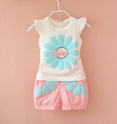 BibiCola children toddler summer baby girls clothing set sunflower 2pcs girls clothes sport suit set kids tracksuit set