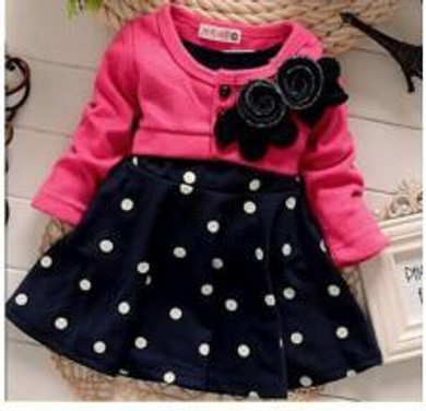 BibiCola baby Girls Dress Casual Kids Autumn Girl Clothes Polka Dots Dress Kids Clothes Cute Dress Girls Party Dress