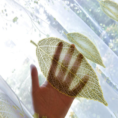 BHD sheer tulle window curtains for living room the bedroom the kitchen modern tulle curtains green leaves fabric blinds drapes