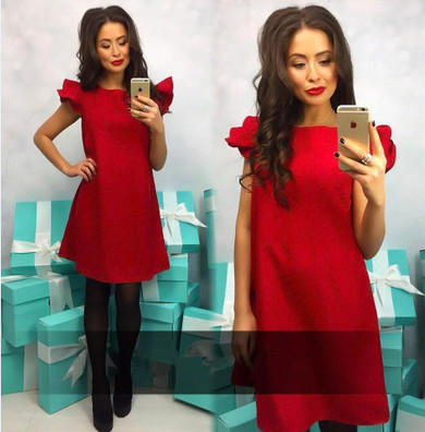 AISORIG 2018 New Fashion Summer Dress Women Loose Casual O-Neck Butterfly Sleeve Solid Mini Party Dresses Beach Vestidos