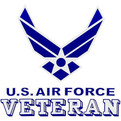 Air Force Veteran With Wing 3.5" Clear Decal