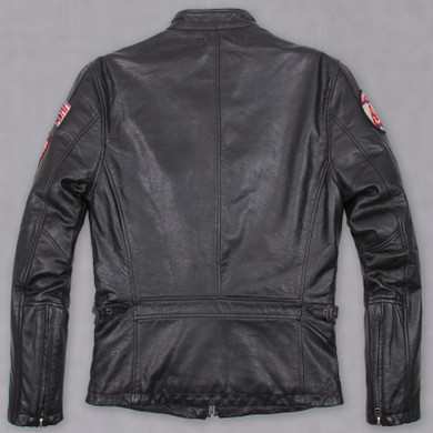 air force pilot leather jacket male genuine cow leather clothing thick cowhide stand collar slim design jacket