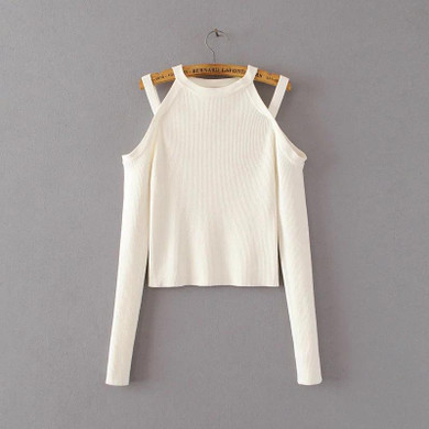 In Europe the spring of 2017 new women's fashion sexy Strapless big sweater coat TT826 1209