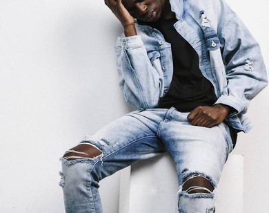 2017 clothing designer pants   elastic  destroyed mens slim denim straight biker skinny jeans stretch men ripped jeans