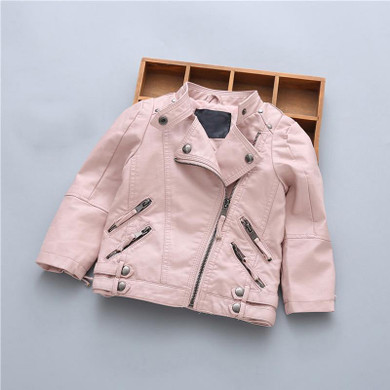 Kids Jacket Girl PU Leather Boys Jackets Clothes Black Jackets Babies Children Autumn Coats