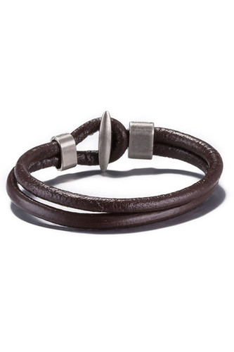 Brown Leather Infinity Bracelet