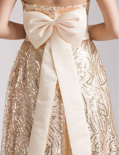 Alimida Strapless Evening Dresses A-Line Evening Gowns With Bow Party Prom Dress Long Banquet Formal Dresses Custom Made
