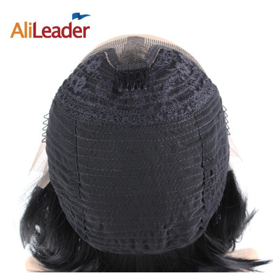 Alileader Wigs For Black And White Women Natural Black Lace Front Wig 12 Inch Short Synthetic High Temperature Fiber Bob Wigs