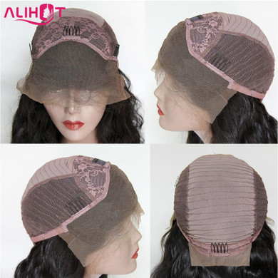 ali hot Lace Front Human Hair Wigs For Black Women Curly Lace Front Wig Brazilian Remy Hair Wigs With Baby Hair Bleached Knots