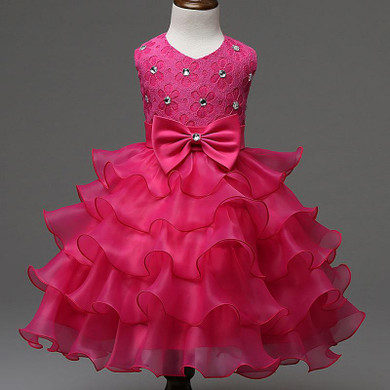2017 Child Christening Summer Baby Girl Lace Dress Kids Ruffles Lace Tutu Dresses For Girls Princess Wedding Party Events Wear