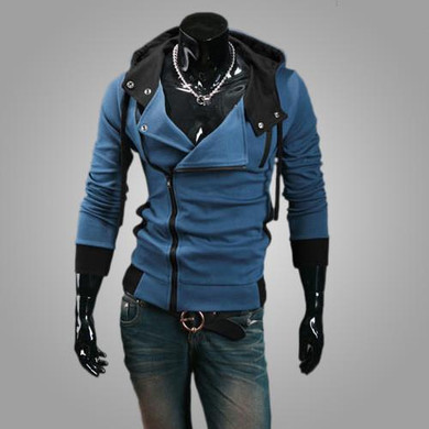 2017 Side Zipper Patchwork Hoodies Men Casual Cardigan Assassin Creed Clothing Hip Hop mens hoodie Sudadera Hombre