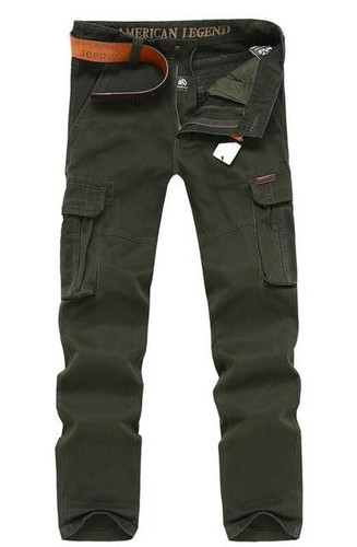 AFS JEEP Falow 100% Cotton Man's More pocket of trousers Cargo Trousers,loose Military Overall Thickness Trousers,Brand Pants