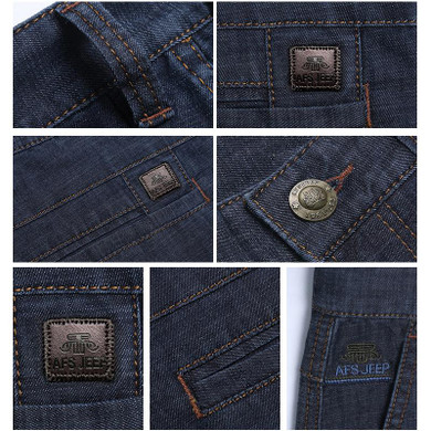 AFS JEEP 2017 Summer New Mens Denim Pants Casual Thin Mid-waist Jeans Men Straight Cotton Trousers Brand Clothing Jeans Homme