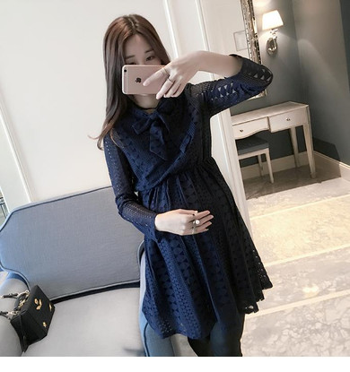 AfeiTony Hot new 2018 maternity clothing spring and summer Fashion leisure lace long-sleeve one-piece dresses AfeiTony Hot new 2018 maternity clothing spring and summer Fashion leisure lace long-sleeve one-piece dresses