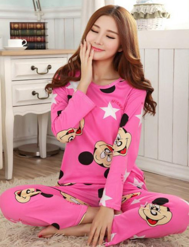 2017 casual Women Pajamas Sets Autumn Pyjamas Sleepwear Pajamas mujer Homewear Lady pyjamas suits pijamas mujer pink blue yellow
