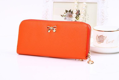 2016 luxury women wallets famous brand Long bow wallet zipper purses PU Leather wallets for women coin bag hot sale lady purses