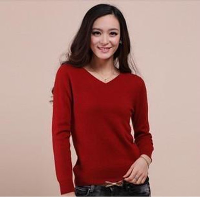 New 2016 Autumn-Spring Fashion Women Sexy V-neck Knit candy color Sweater Outerwear Pullover Tops Knitted Cashmere Sweater Women